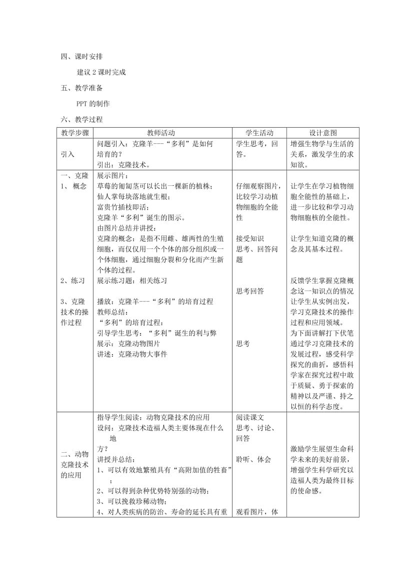 2019-2020年高考生物二轮复习 1.2.5《克隆技术》教案 中图版选修3.doc_第2页