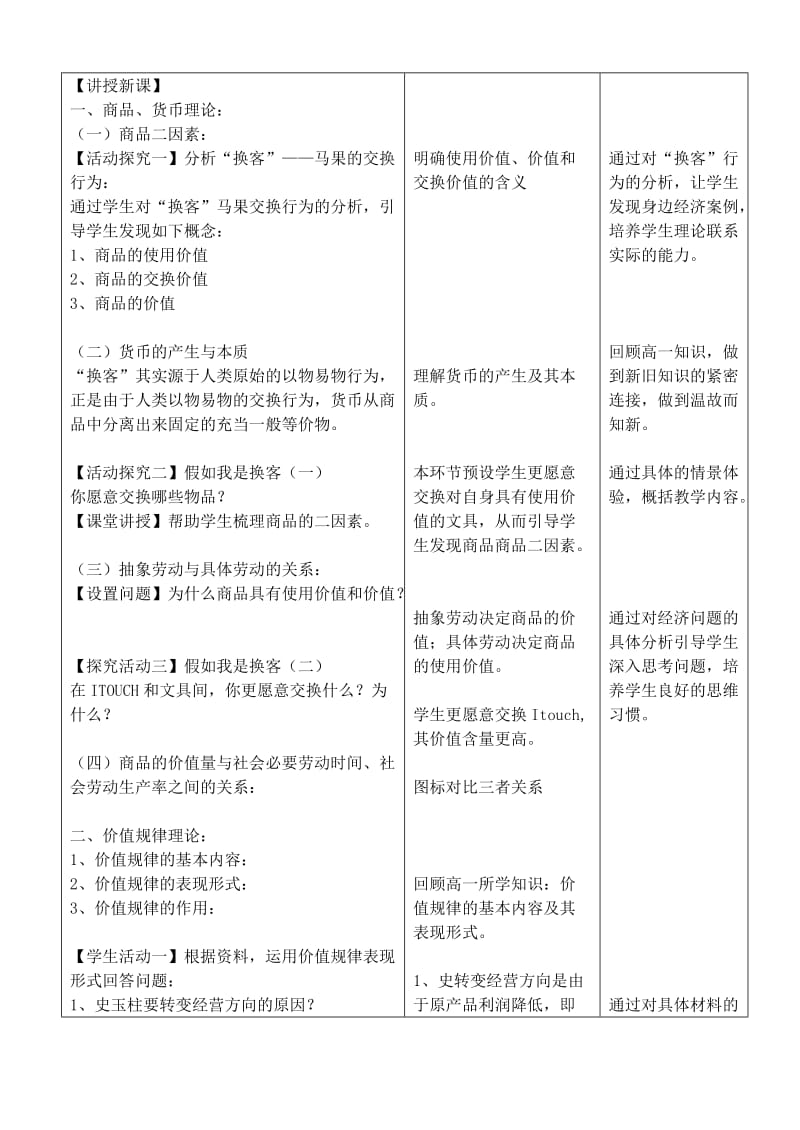 2019-2020年高考政治 马克思的劳动价值论教案 新人教版选修2.doc_第2页