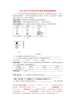 2019-2020年中考化學(xué)考點拓展 影響因素的探究.doc