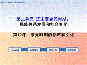 七年級歷史下冊 第二單元 遼宋夏金元時期：民族關(guān)系發(fā)展和社會變化 第12課 宋元時期的都市和文化 新人教版.ppt