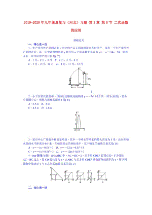 2019-2020年九年級(jí)總復(fù)習(xí)（河北）習(xí)題 第3章 第6節(jié) 二次函數(shù)的應(yīng)用.doc