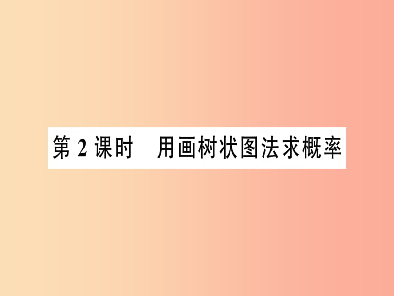 2019年秋九年级数学上册第二十五章概率初步25.2用列举法求概率第2课时用画树状图法求概率课件 新人教版.ppt_第1页