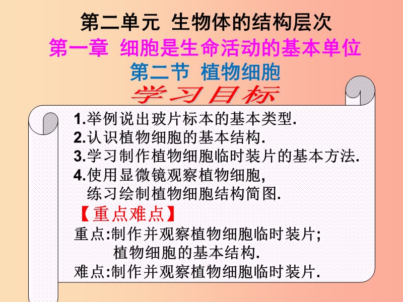 2019-2020年七年级生物上册 第二单元 第一章 第二节植物细胞课件 新人教版.ppt_第3页