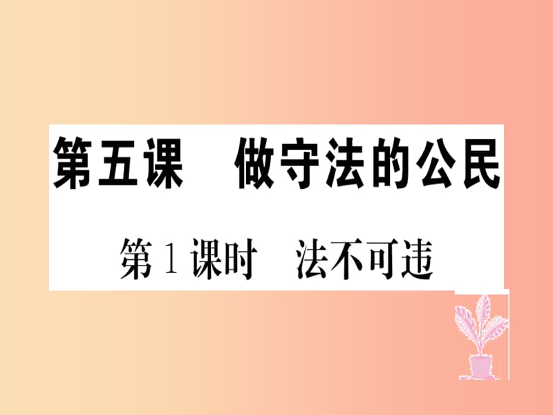 八年级道德与法治上册 第二单元 遵守社会规则 第五课 做守法的公民 第1框 法不可违习题课件 新人教版.ppt_第1页