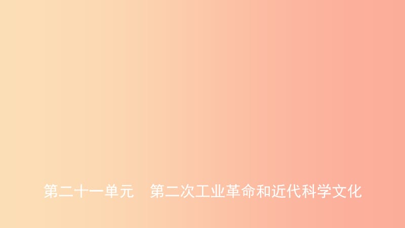 山东省2019中考历史总复习 第六部分 世界现代史 第二十一单元 第二次工业革命和近代科学文化课件.ppt_第1页