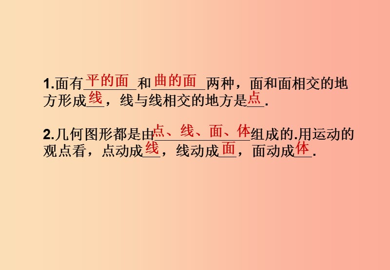 江西省七年级数学上册 第四章 图形的认识初步 4.1 几何图形 4.1.2 点、线、面、体课件 新人教版.ppt_第3页