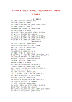 2019-2020年中考語(yǔ)文（浙江地區(qū)）總復(fù)習(xí)知識(shí)清單六　古詩(shī)詞名句分類集錦.doc