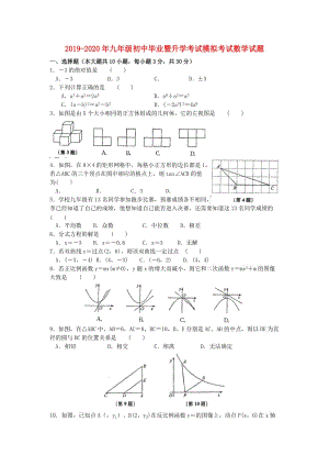 2019-2020年九年級初中畢業(yè)暨升學(xué)考試模擬考試數(shù)學(xué)試題.doc