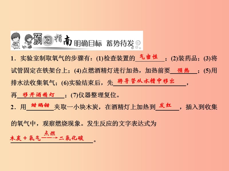 九年级化学上册 第2单元 我们周围的空气 实验活动1 氧气的实验室制取与性质作业课件 新人教版.ppt_第2页