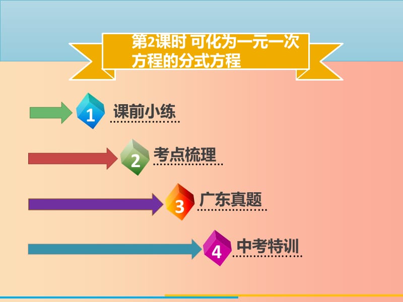 2019年中考数学 第二章 方程与不等式 第2课时 可化为一元一次方程的分式方程考点突破课件.ppt_第2页