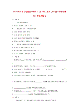 2019-2020年中考?xì)v史一輪復(fù)習(xí) 九下第二單元 凡爾賽—華盛頓體系下的世界練習(xí).doc