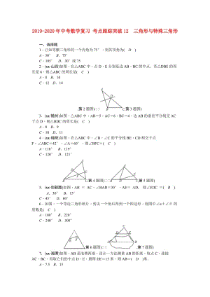 2019-2020年中考數(shù)學(xué)復(fù)習(xí) 考點(diǎn)跟蹤突破12　三角形與特殊三角形.doc