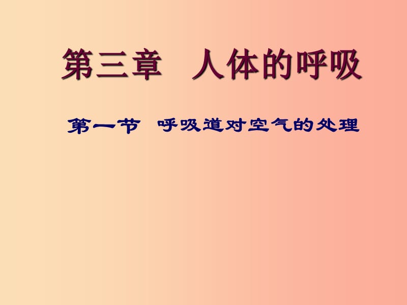 安徽省七年级生物下册 4.3.1 呼吸道对空气的处理课件1 新人教版.ppt_第1页