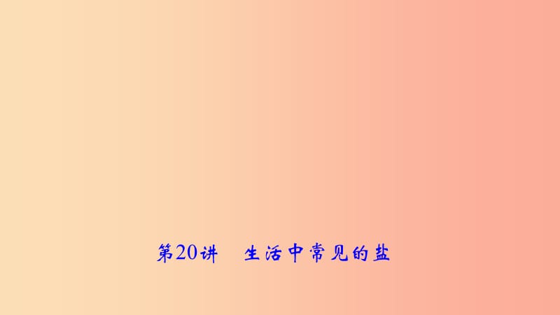 2019年中考化学复习 第20讲 生活中常见的盐课件 新人教版.ppt_第1页