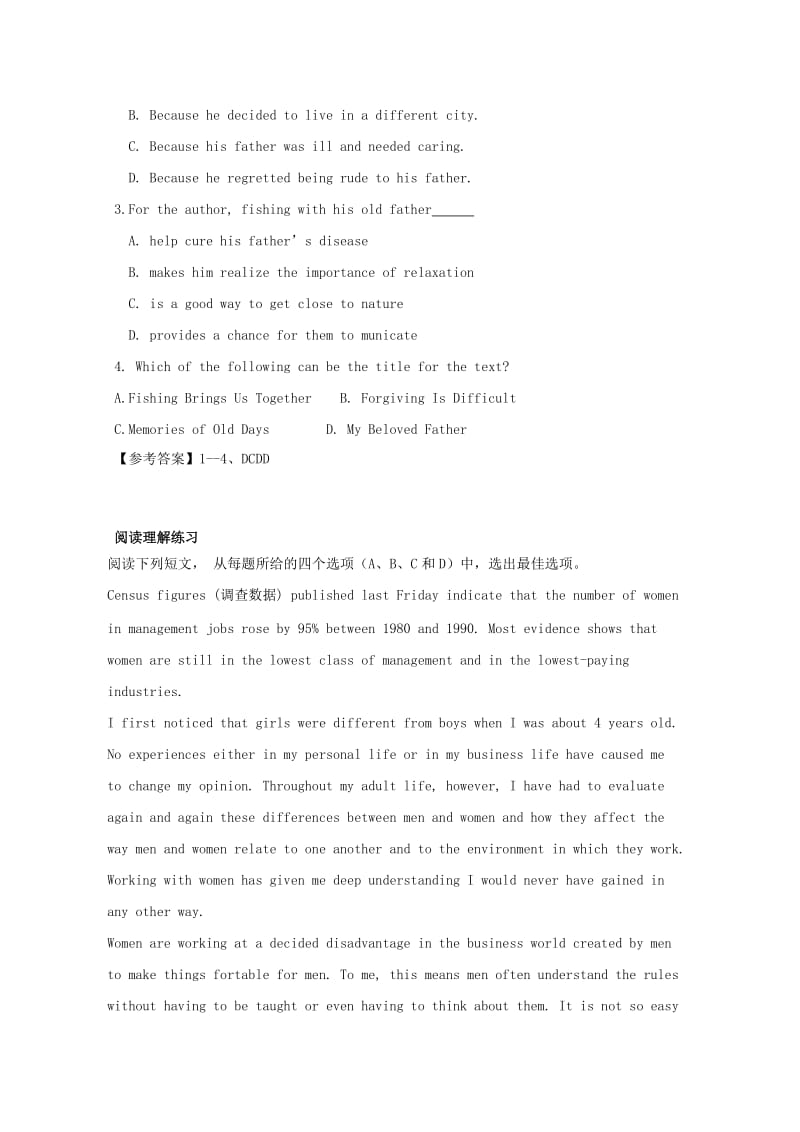 2019-2020年高考英语二轮复习 阅读理解训练（9）.doc_第2页