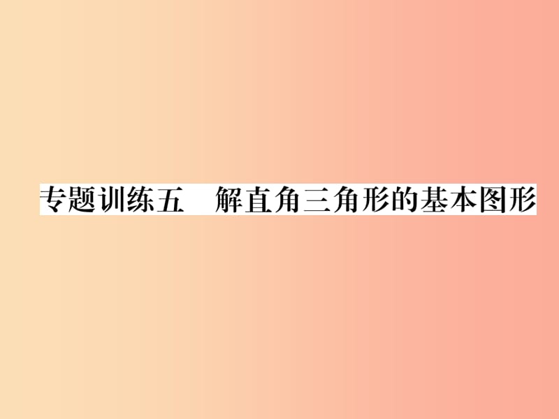 2019秋九年级数学上册 专题训练5 解直角三角形的基本图形习题课件（新版）沪科版.ppt_第1页