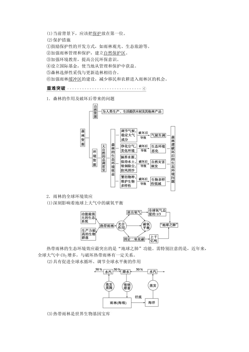 2019-2020年高考地理总复习 第十三章 第28讲 森林的开发与保护-以亚马孙热带雨林为例学案.doc_第2页