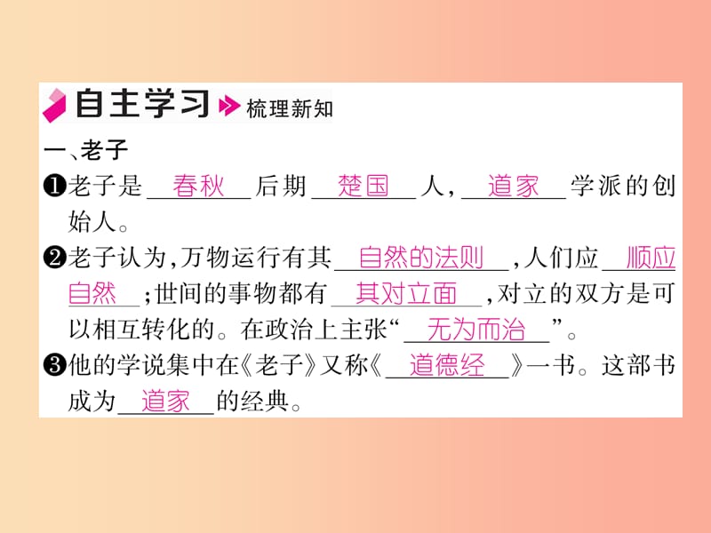 2019年秋七年级历史上册 第2单元 早期国家与社会变革 第8课 百家争鸣作业课件 新人教版.ppt_第2页