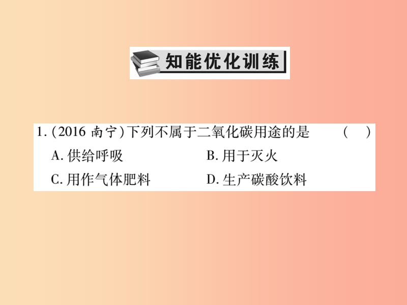 2019中考化学一轮复习第一部分基础知识复习第二章常见的物质第4讲碳及其化合物精练课件.ppt_第2页