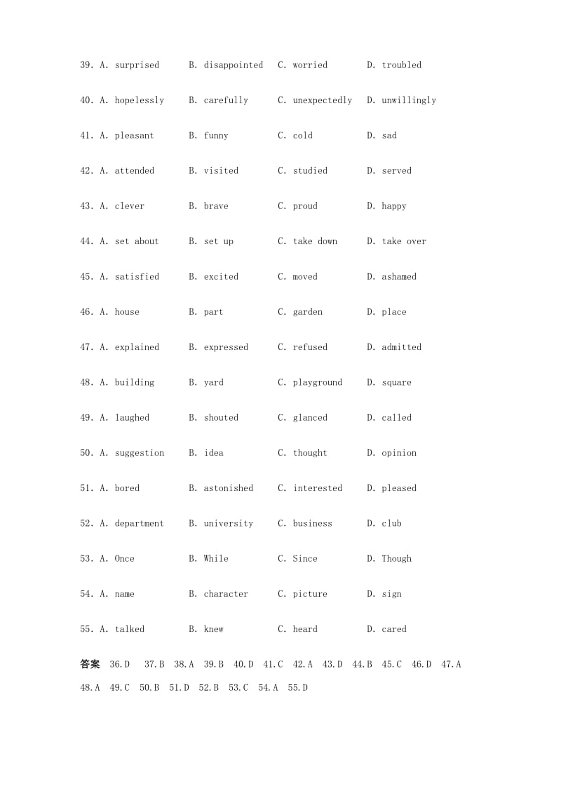 2019-2020年高考英语一轮复习 完形填空训练31.doc_第2页