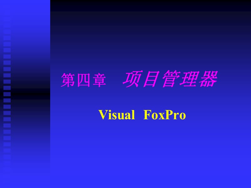 VFP第四章课件(项目管理器).ppt_第1页