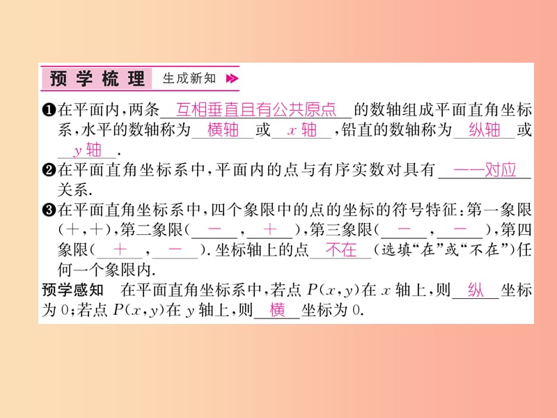 八年级数学上册 第3章 位置与坐标 3.2 平面直角坐标系 第1课时 平面直角坐标系与坐标作业课件 北师大版.ppt_第2页