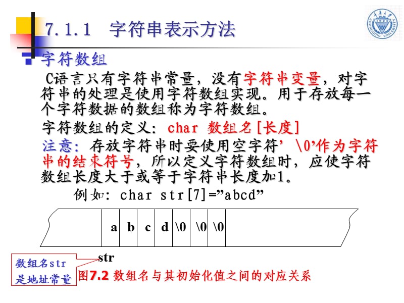 C语言程序设计重庆大学课件第07章字符串及其应用.ppt_第3页