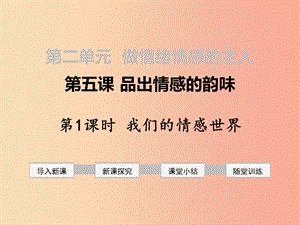 七年級道德與法治下冊 第二單元 做情緒情感的主人 第五課 品出情感的韻味 第1框 我們的情感世界 新人教版.ppt