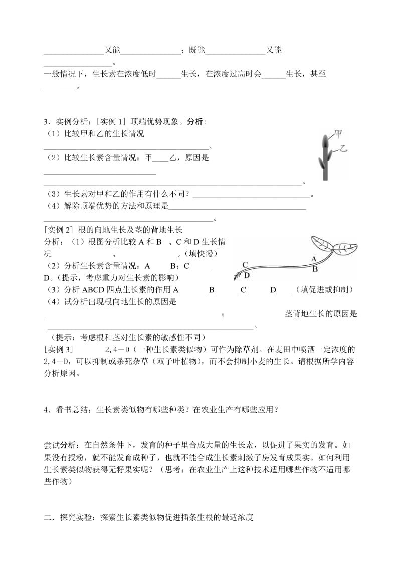 2019-2020年高二生物教案 生长素的生理作用.doc_第2页