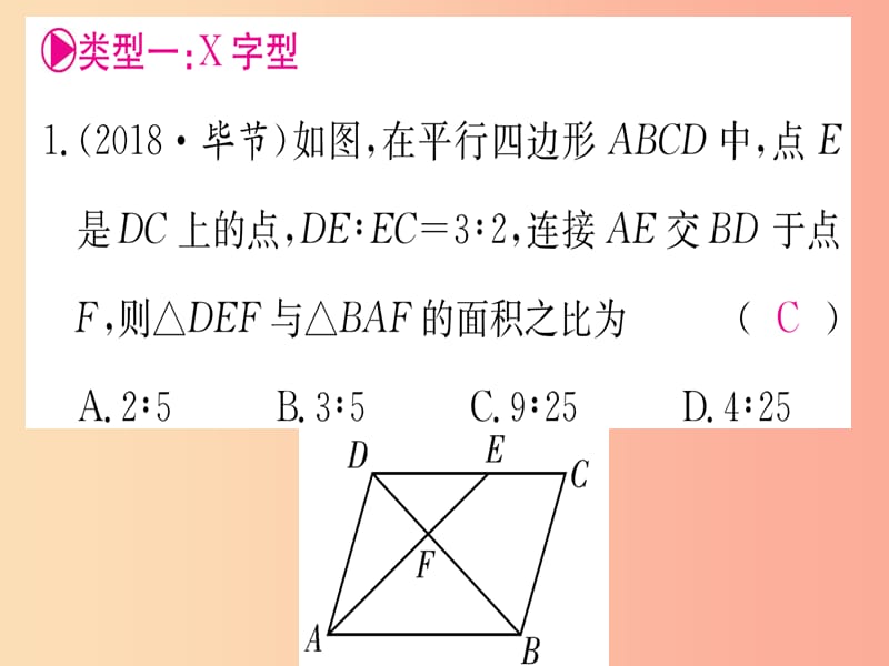 九年级数学下册 第27章 相似 专题3 相似三角形的基本模型课堂导练课件（含2019中考真题） 新人教版.ppt_第2页