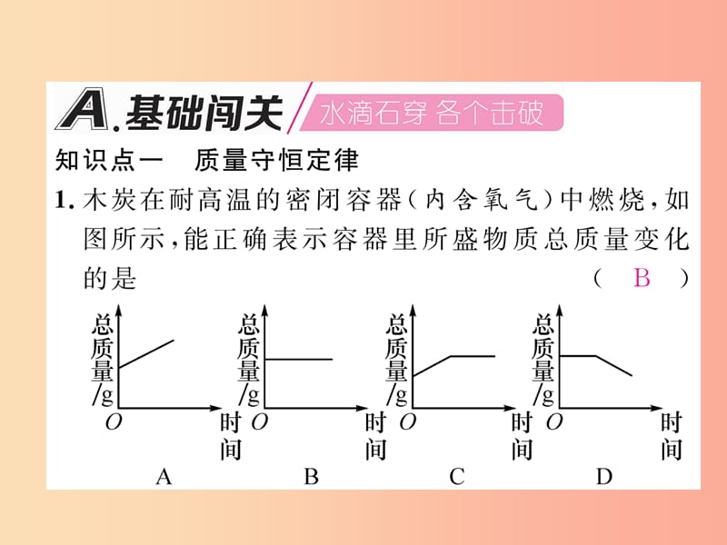 九年级化学上册 第5单元 化学方程式 5.1 质量守恒定律 第1课时 质量守恒定律作业课件 新人教版.ppt_第2页