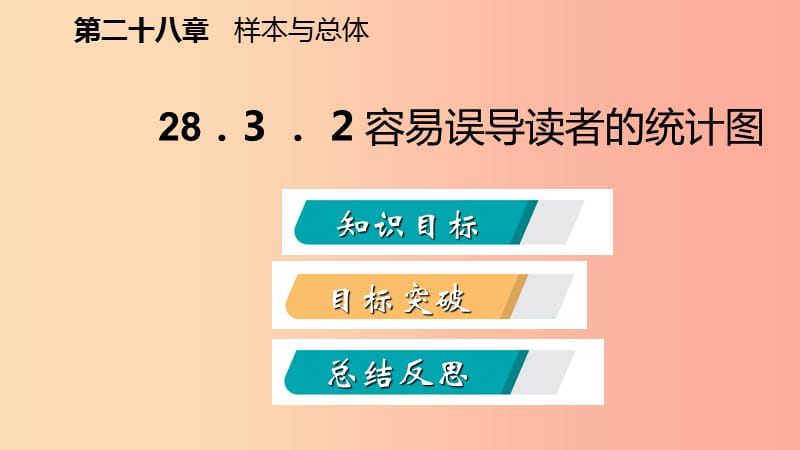 九年级数学下册 第28章 样本与总体 28.3 借助调查做决策 28.3.2 容易误导读者的统计图导学 华东师大版.ppt_第2页