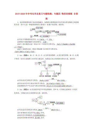 2019-2020年中考化學總復習專題檢測：專題四 物質(zhì)的推斷 含答案.doc