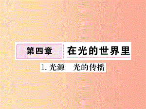 2019年八年級物理上冊 第四章 第1節(jié) 光源 光的傳播習題課件（新版）教科版.ppt