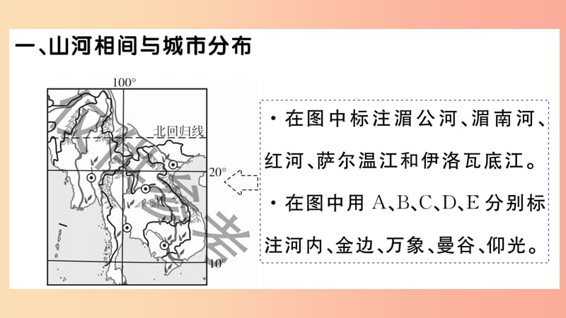 七年级地理下册 第七章 第二节 东南亚（第2课时 山河相间与城市分布 热带旅游胜地）习题课件 新人教版.ppt_第2页