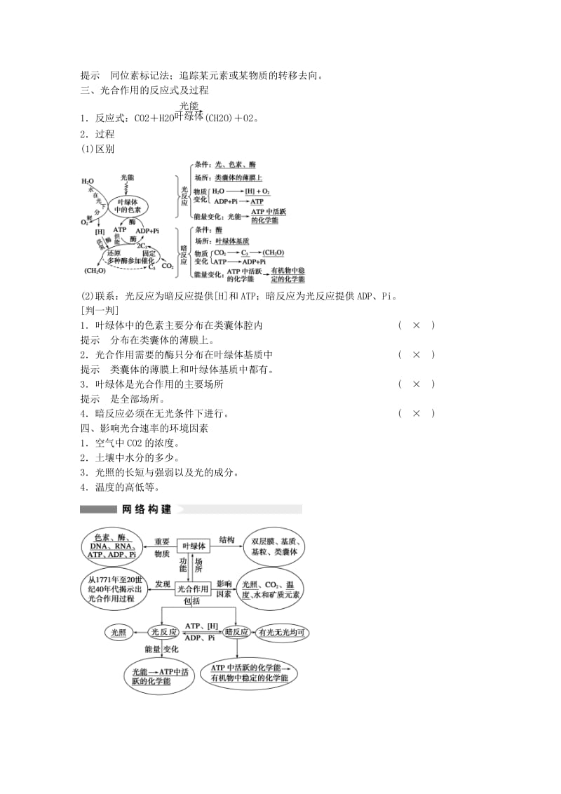 2019-2020年高考生物大一轮复习 第三单元 第11讲 能量之源 光与光合作用教案.doc_第2页