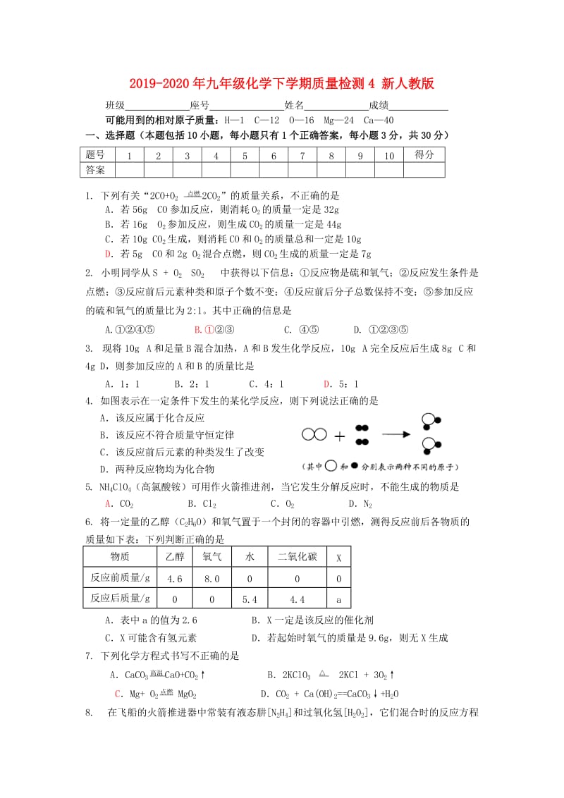 2019-2020年九年级化学下学期质量检测4 新人教版.doc_第1页