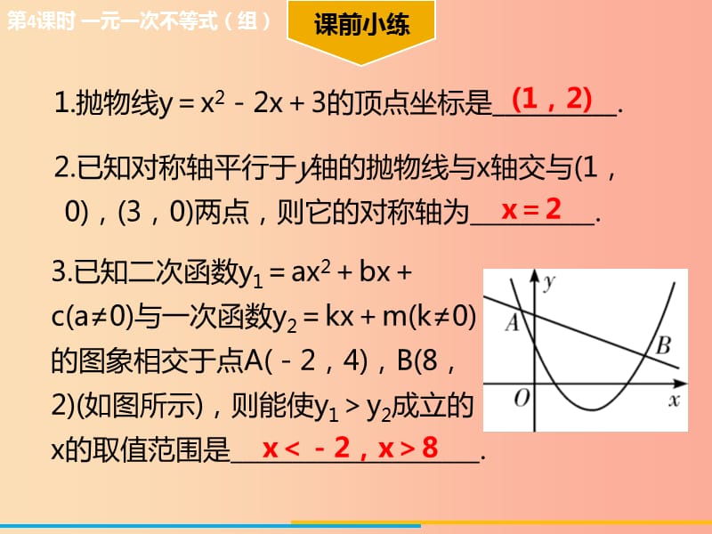 2019年中考数学 第三章 函数 第4课时 二次函数（一）考点突破课件.ppt_第3页