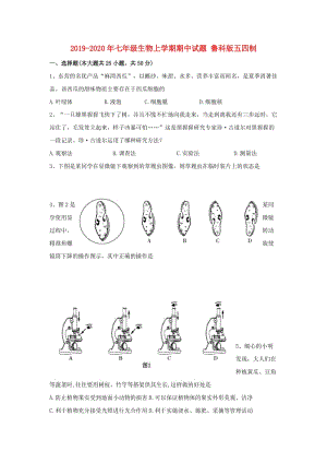 2019-2020年七年級生物上學(xué)期期中試題 魯科版五四制.doc