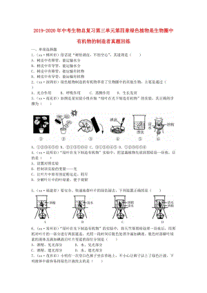 2019-2020年中考生物總復(fù)習(xí)第三單元第四章綠色植物是生物圈中有機(jī)物的制造者真題回練.doc