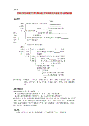 2019-2020年高二生物 第六章 植物細(xì)胞工程學(xué)案 新人教版選修.doc