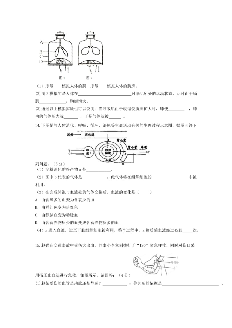 2019-2020年七年级生物下学期期中试题 北师大版(I).doc_第3页