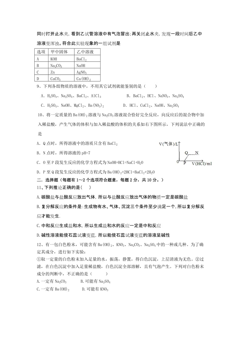 2019-2020年九年级化学下学期月考试题（三） 新人教版.doc_第2页