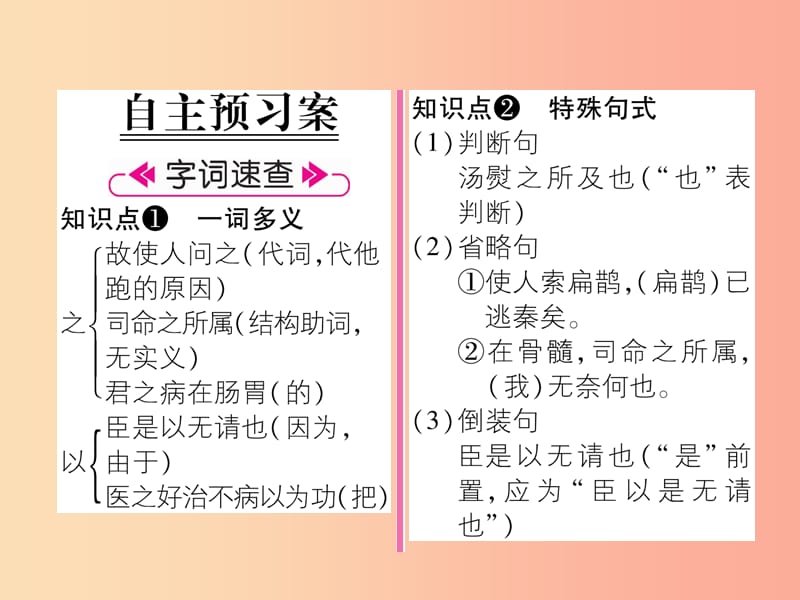 2019年九年级语文上册 19 扁鹊见蔡桓公（古文今译）课件 语文版.ppt_第2页