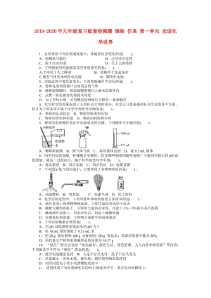 2019-2020年九年級(jí)復(fù)習(xí)配套檢測(cè)題 演練 仿真 第一單元 走進(jìn)化學(xué)世界.doc