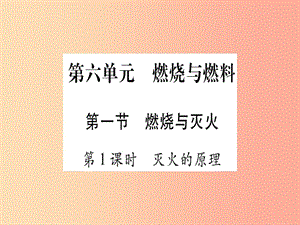 2019年秋九年級(jí)化學(xué)全冊(cè) 第6單元 燃燒與燃料 第1節(jié) 燃燒與滅火 第1課時(shí) 滅火的原理習(xí)題課件 魯教版.ppt