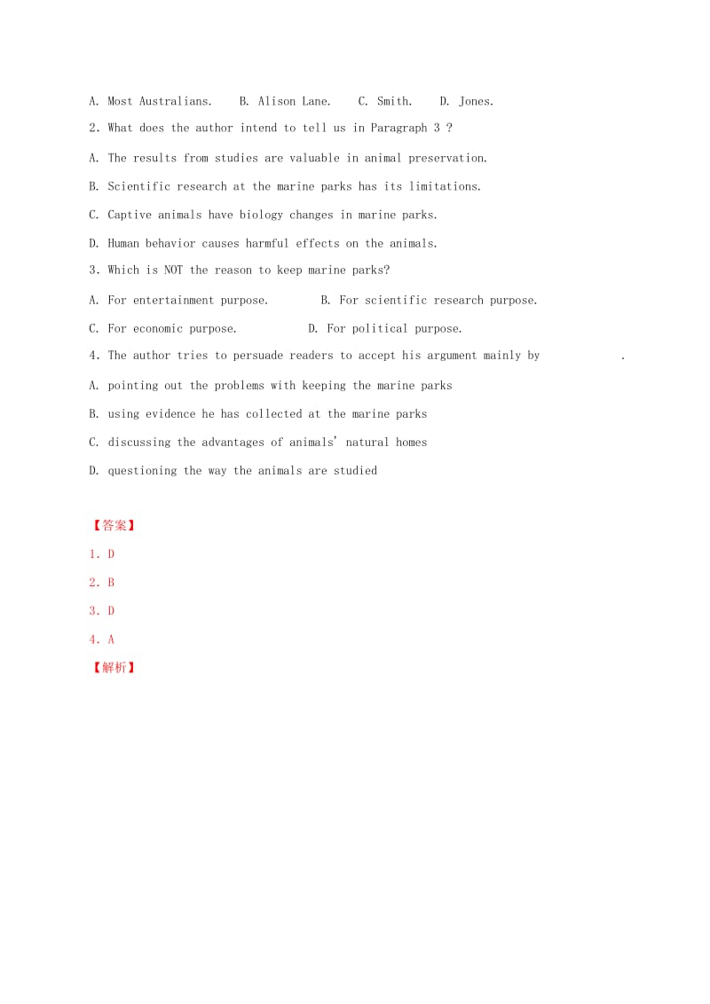 2019-2020年高考英语考前热身专练 社会现象、历史类阅读2.doc_第2页