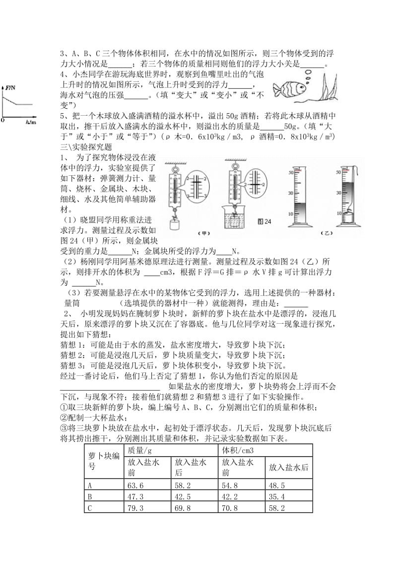 2019-2020年九年级物理一轮复习第8章《浮力》检测题.doc_第2页