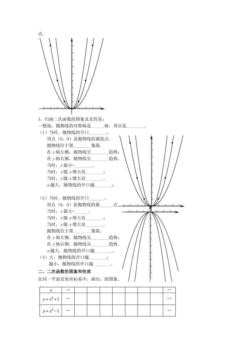 2019-2020年中考数学总复习专题训练二次函数1《二次函数y.doc_第2页