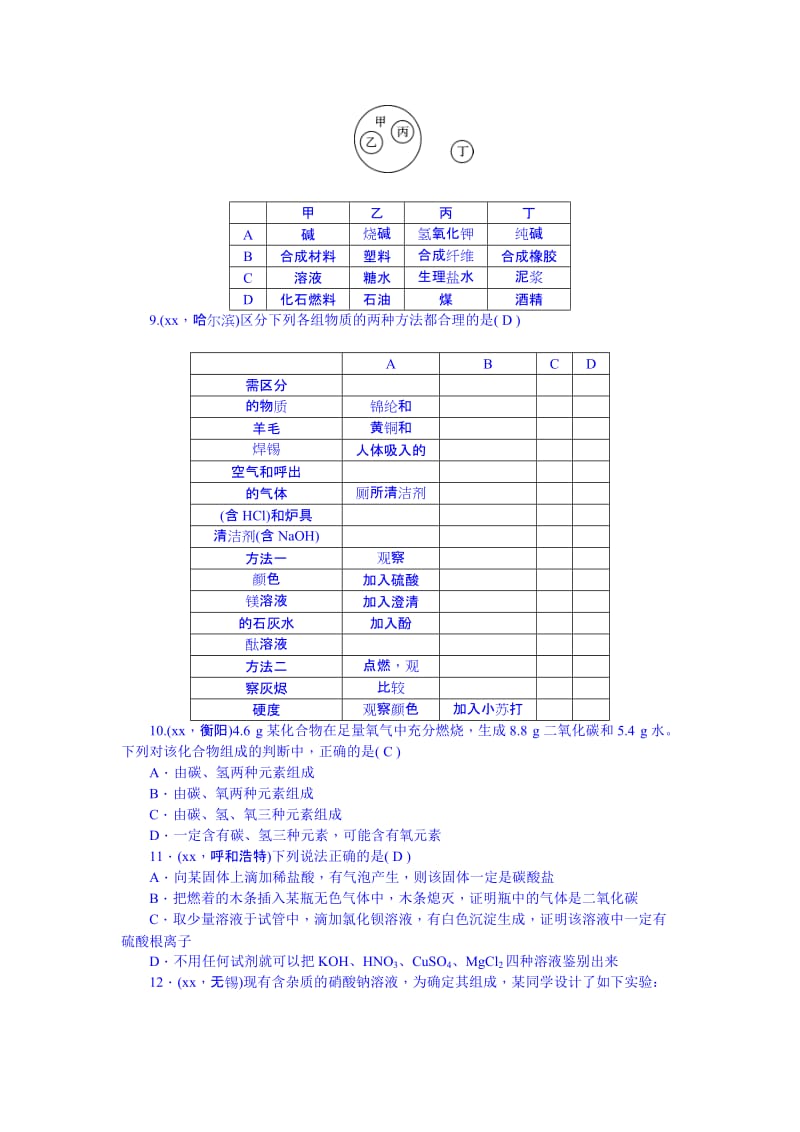 2019-2020年九年级总复习考点跟踪突破：第16讲 物质的检验与鉴别.doc_第2页